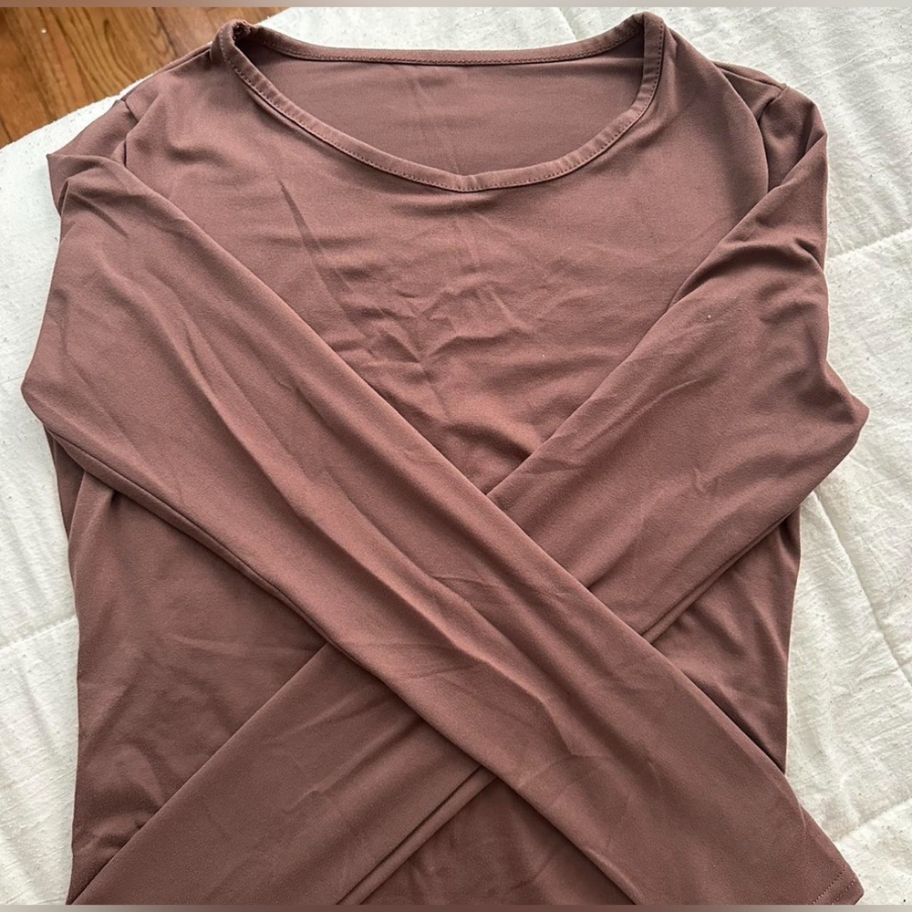 brown long sleeve tee